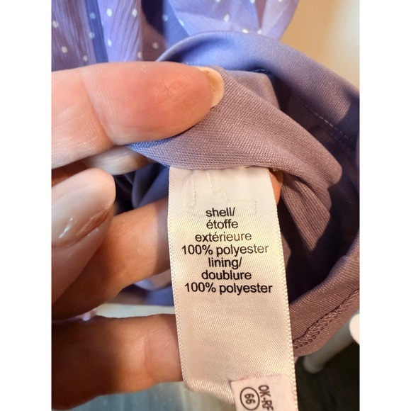 Maurices Purple Polka Dot Ruffled Sleeve Peplum Wrap Blouse Plus Size 3X - Picture 7 of 8